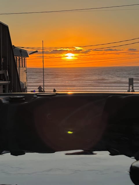 Hot tub sunset