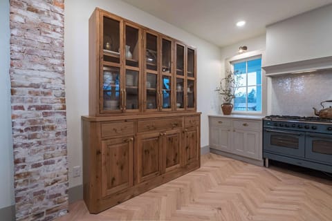 The kitchen - fully stocked kitchen with 5 burner Ilve (ilve) gas stove with griddle and oven, Smeg refrigerator and freezer, dishwasher, coffee maker, and more