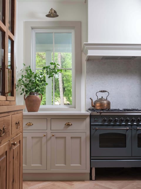 The kitchen - fully stocked kitchen with 5 burner Ilve (ilve) gas stove with griddle and oven, Smeg refrigerator and freezer, dishwasher, coffee maker, and more