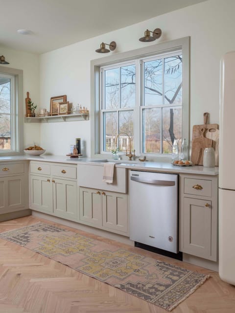 The kitchen - fully stocked kitchen with 5 burner Ilve (ilve) gas stove with griddle and oven, Smeg refrigerator and freezer, dishwasher, coffee maker, and more