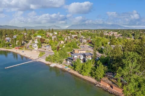 Ariel view of waterfront home