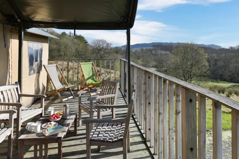 Each tent features a private deck with garden furniture