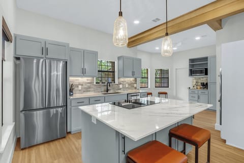 Large kitchen with center island