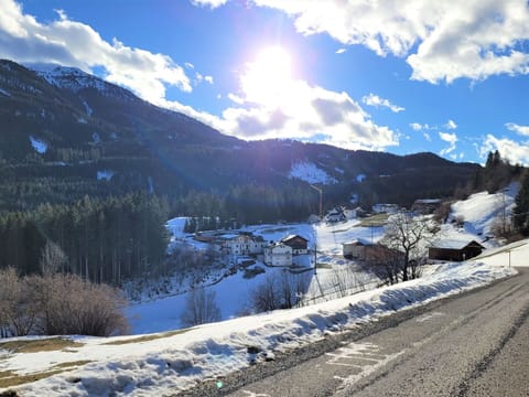 Cloud, Sky, Mountain, Snow, Blue, Natural Landscape, Window, House, Tree, Slope
