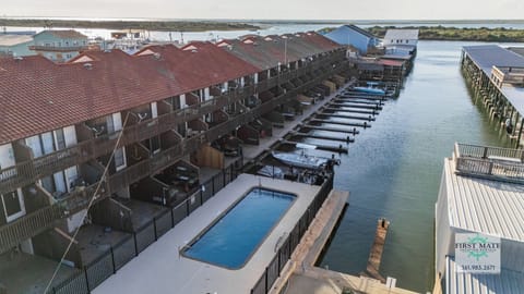 Pirate's Cove #2 comes with one Boat Slip--straight in front waterside from the condo