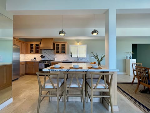 Kitchen island with seating for three