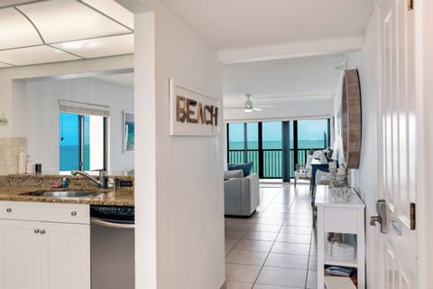 Our kitchen is well-equipped and fully connected to the rest of the living area.