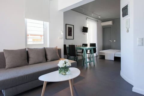 Living area with sofa bed
