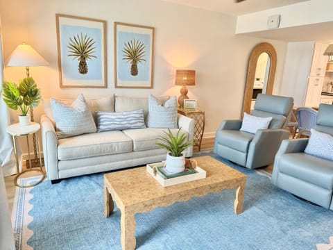 Newly decorated with an elevated coastal look—subtle beach inspiration, curated details, and a serene, open feel.