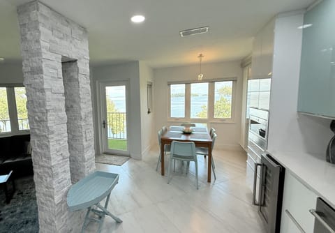 Open-concept dining and kitchen