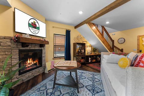 Living Area with Seasonal Fireplace, Streaming TV, Sofa with a Trundle, games