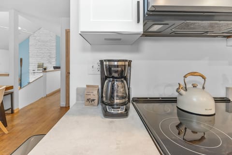 Perk up! Coffee and tea essentials await in the kitchen.