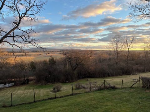 Golden hour sunset looking over the valley