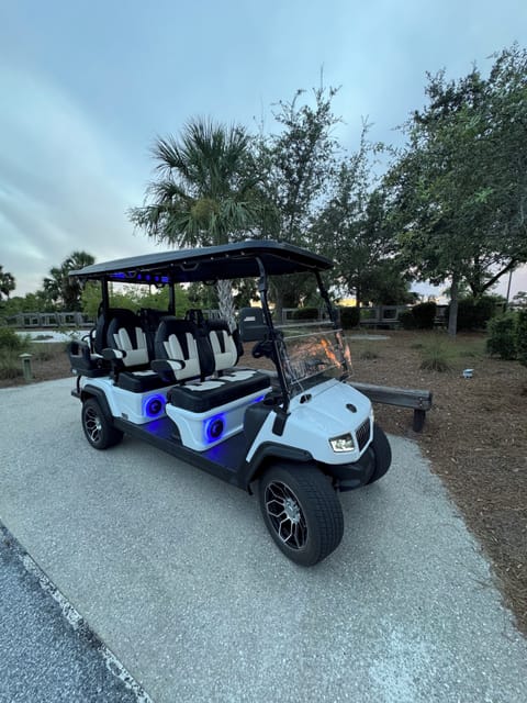 Enjoy the use of the 6 seater golf cart to explore Windmark!