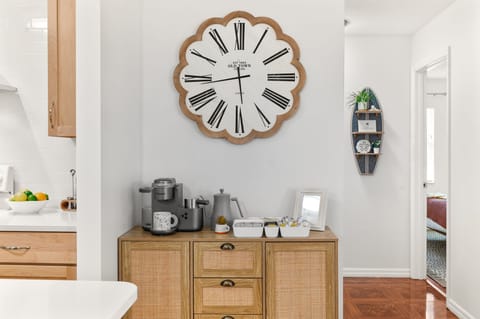 Coffee bar with Keurig, drip coffee pot, French press & pour over