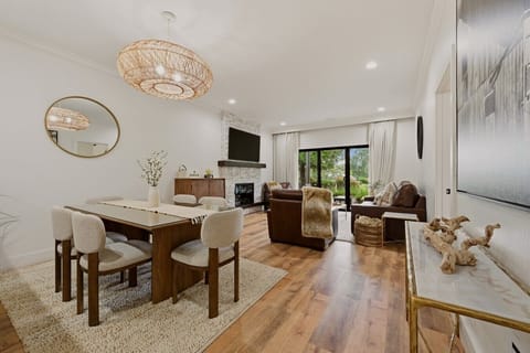 Open-concept living with a modern kitchen and dining area—perfect for entertaining during your Napa Valley stay.