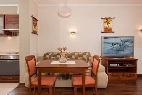 Dining table in the living room.
