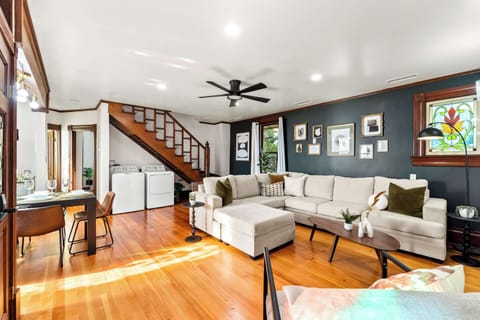 Stylish open-concept living area with comfortable seating