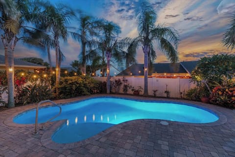 Go for a night swim in the private pool