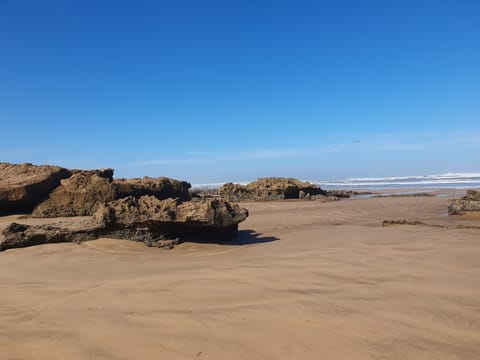 Beach nearby, sun loungers, beach umbrellas