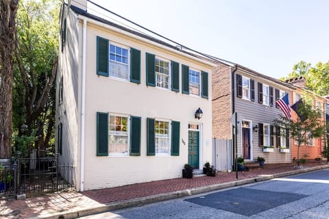 The Philip Clayton House is located on a block-long street just steps from the Annapolis Waterfront.