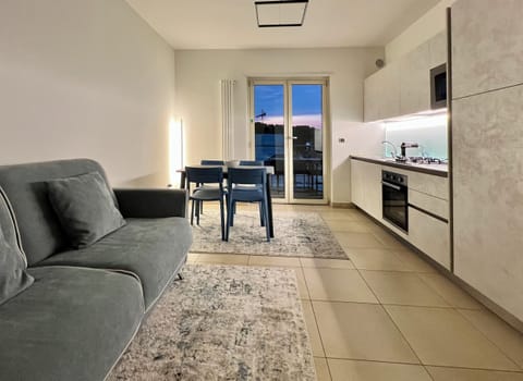 Living and dining area with the kitchen