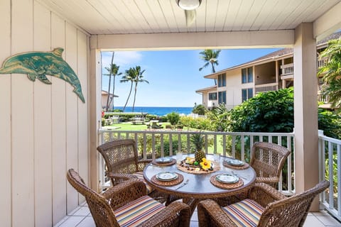 Condo, 1 King Bed with Sofa bed, Lanai, Ocean View (Sea Village 2102) | Outdoor dining