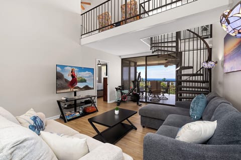 Condo, Multiple Beds, Lanai, Ocean View (Country Club Villas 317) | Living area | 65-inch flat-screen TV with digital channels