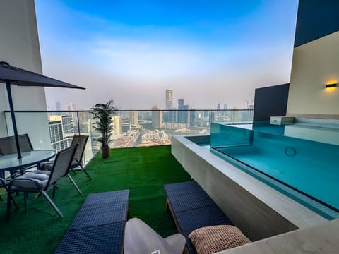 Elegant Swimming Pool
Furniture
Big terrace 
City View