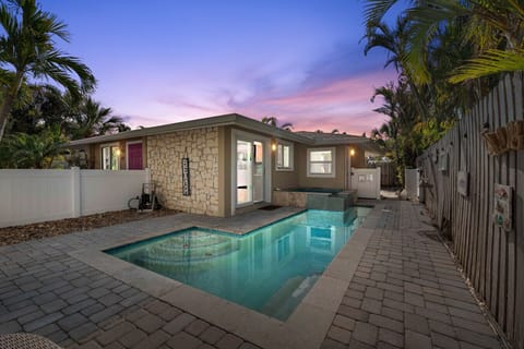 A private pool and hot tub.