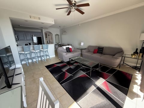 Living Room with view into Kitchen