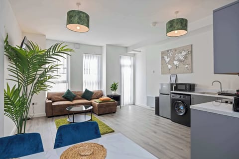 Open plan kitchen and living area