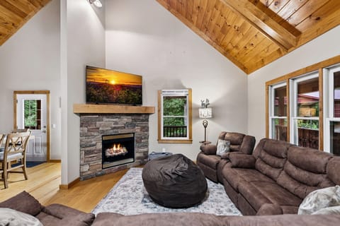 Living Room on main level of the home with gas fireplace