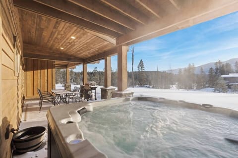  Sink into the hot tub as steam rises against the snow-capped peaks — after a day on Glacier's trails, this is exactly where you'll end up.