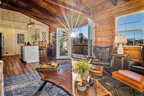 Living room and kitchen at sunrise
