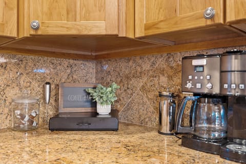 The Coffee Bar is fully stocked. You'll think your staying in a Starbucks.