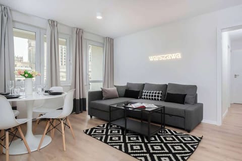 Big living room with double sofa-bed