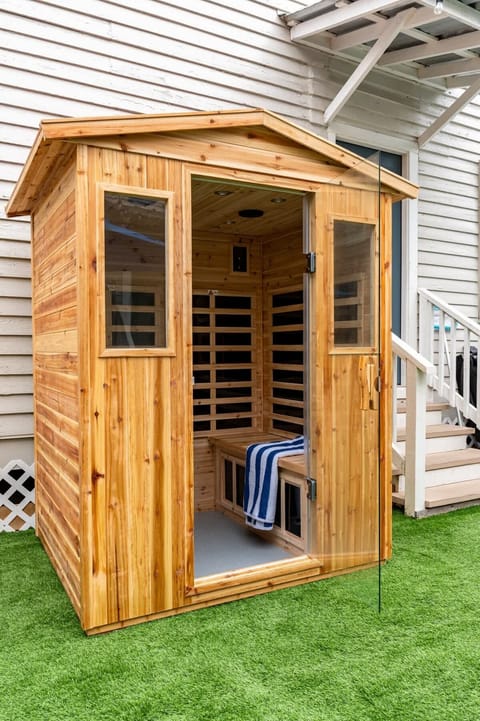 Sauna Retreat: Unwind in our tranquil sauna, your personal escape to relaxation under the Texas sun.