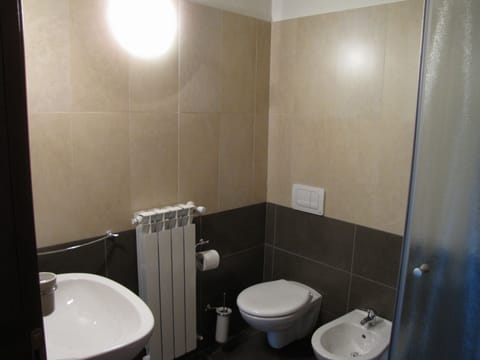 Shower, free toiletries, hair dryer, bidet