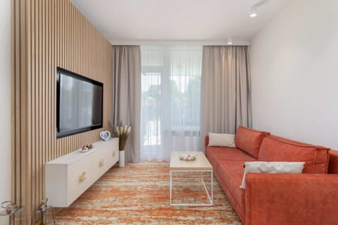 Living room with coffee table.
