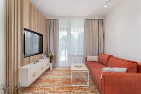 Living room with coffee table.