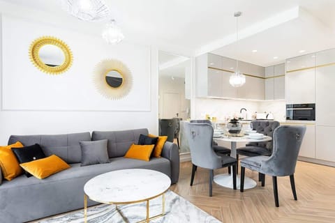 Stylish living room with coffe table.