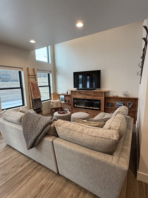 Living Room with Electric Fireplace