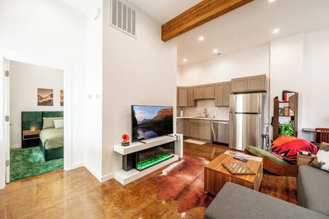 Welcome to Vaulted Den, a bright and airy retreat where vaulted ceilings and natural light set the tone for a relaxed and comfortable stay.