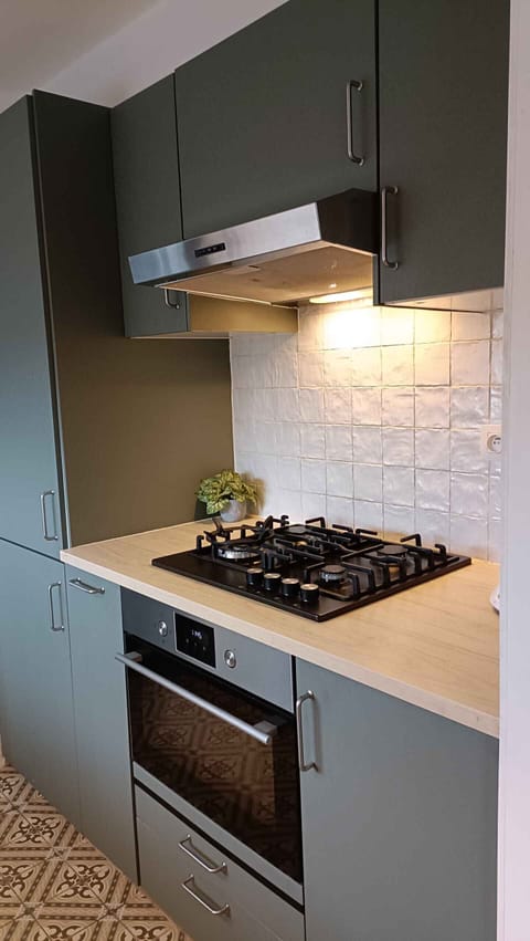 Kitchen of Holiday Park Klein Strand - Luxury Wooden Chalet