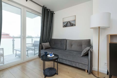 Relax in the stylish living room with a comfortable sofa and modern decor.