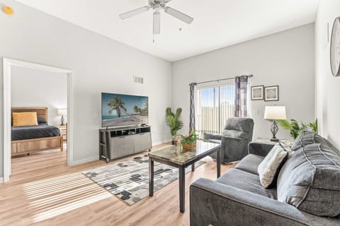 Curl up on the breezy living room’s full sleeper sofa & enjoy a relaxing movie night​