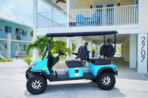 Explore IRB like a local in a four seat golf cart included in the rental.