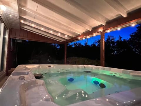 Hot tub on back patio