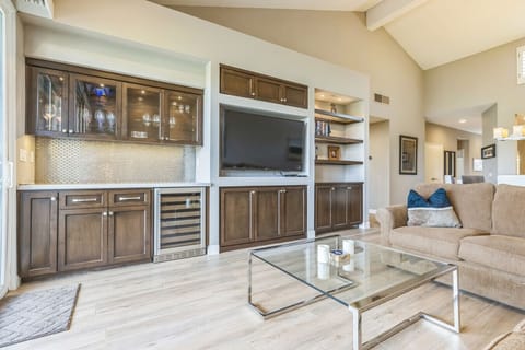 Spacious Living Area with Smart TV.